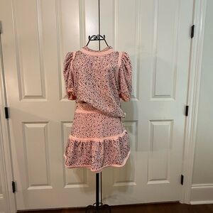 Pink Floral Puff Sleeve Dress